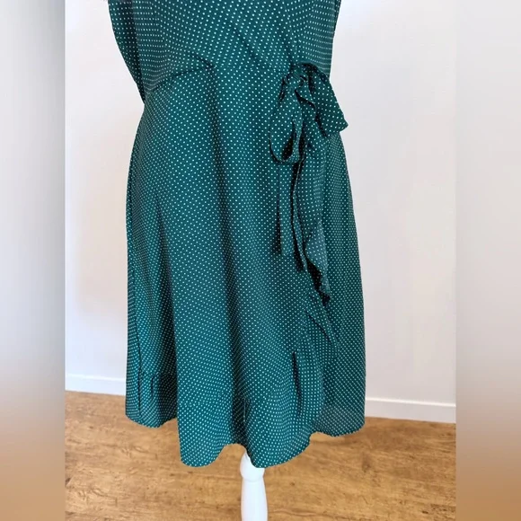 Monteau Polka Dot Tie Front Coquette Western Dress Size Large Boho Soft Girl - Picture 5 of 9